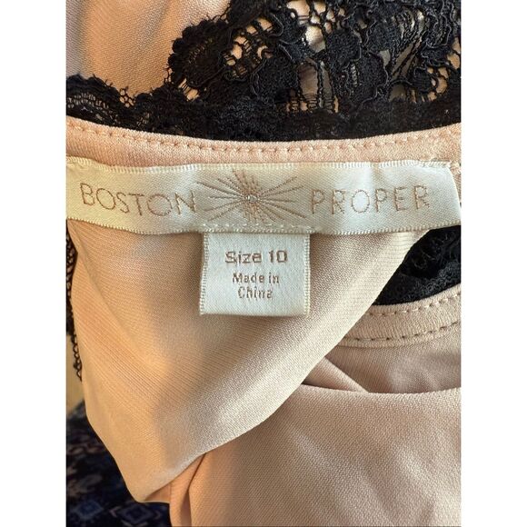 Boston Proper Size 10 All Over Lace Jumpsuit Black Wide Leg Cocktail Party Glam - Picture 13 of 16